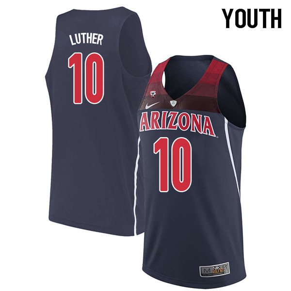 2018 Youth #10 Ryan Luther Arizona Wildcats College Basketball Jerseys Sale-Navy